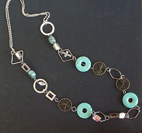 Turquoise Doughnuts W. Silver Rings Jewelry by Joan Jones