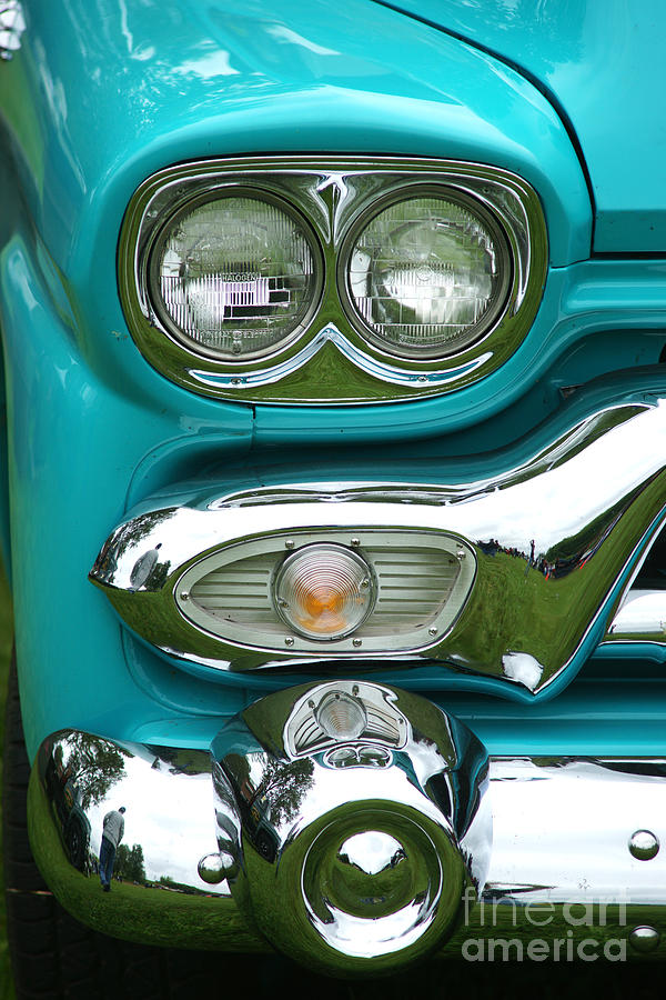 Turquoise headlight Photograph by Randy Harris