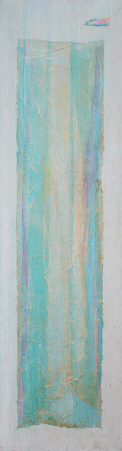 Texture Painting - Turquoise Remembrance Door   Tribute to Hari E. Thomas by Asha Carolyn Young