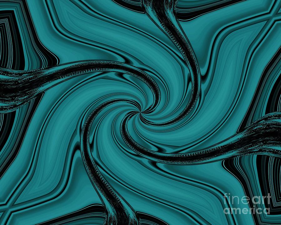 Abstract Painting - Turquoise Twirl by Marsha Heiken