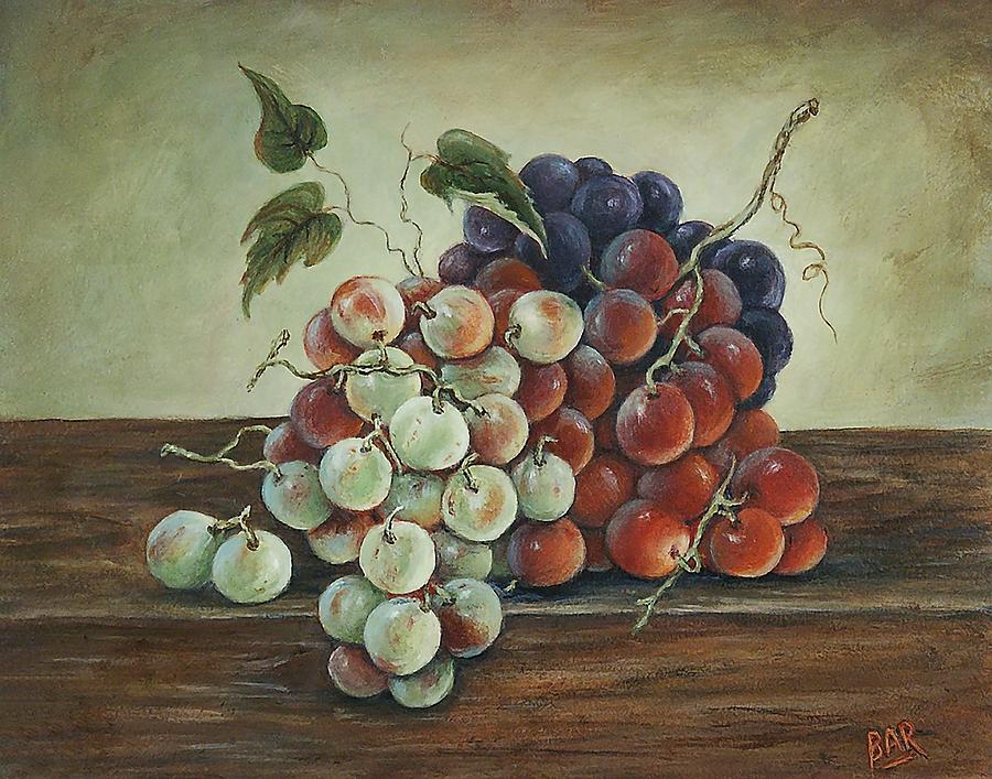 Grape Painting - Tuscan Grapes by Barbara Robertson