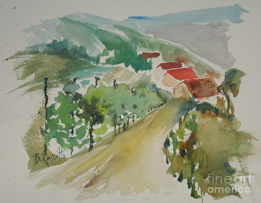 Tuscan Vineyard Painting by B Rossitto