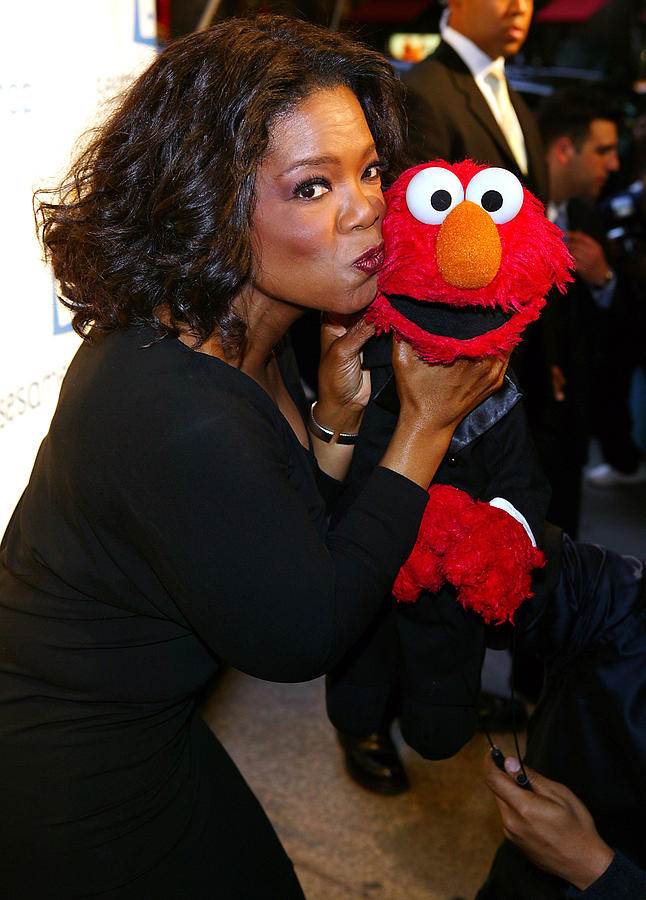 Tv Host Oprah Winfrey And Friend Elmo Photograph by Everett