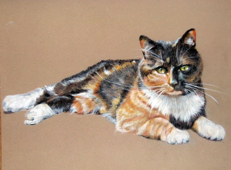Cat Painting - Twiglet by Tanya Patey