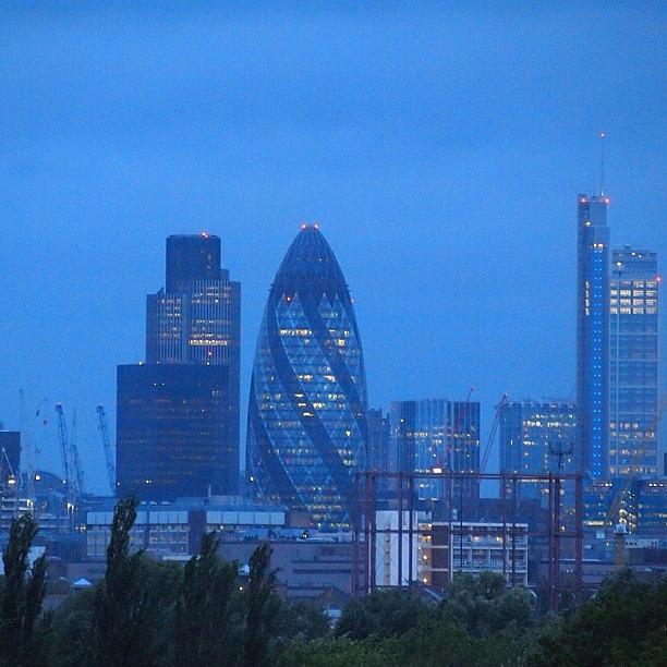 London Photograph - Twilight : Gherkin#iglondon #londonpop by Neil Andrews
