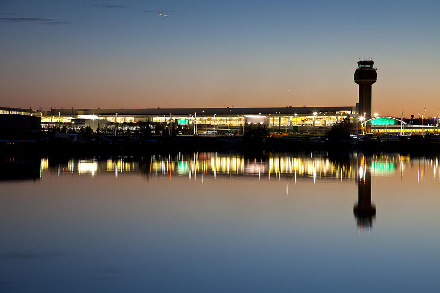 Twilight at Anchorage International Airport Photograph by Tim Grams