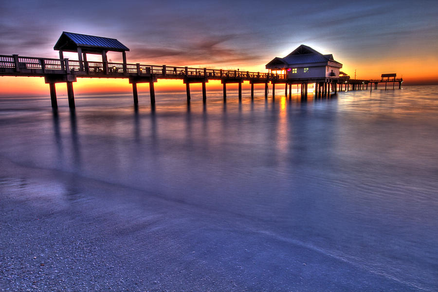 Beach Photograph - Twilight at the Pier by Scott Mahon