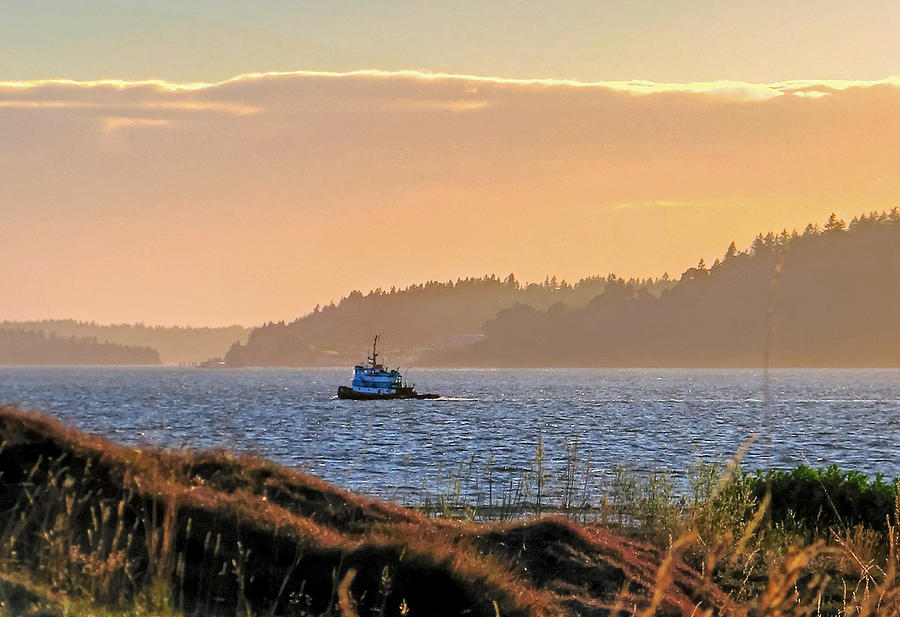 Twilight Tug -Chambers Bay Golf Course Photograph by Chris Anderson