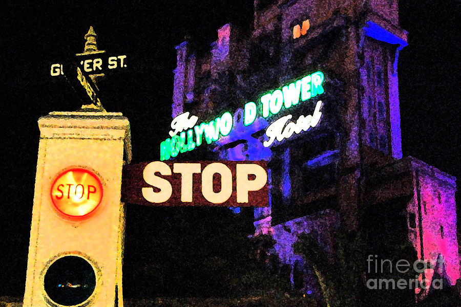 Twilight Zone Tower of Terror Stop Sign Hollywood Studios Walt Disney World Prints Fresco Digital Art by Shawn OBrien
