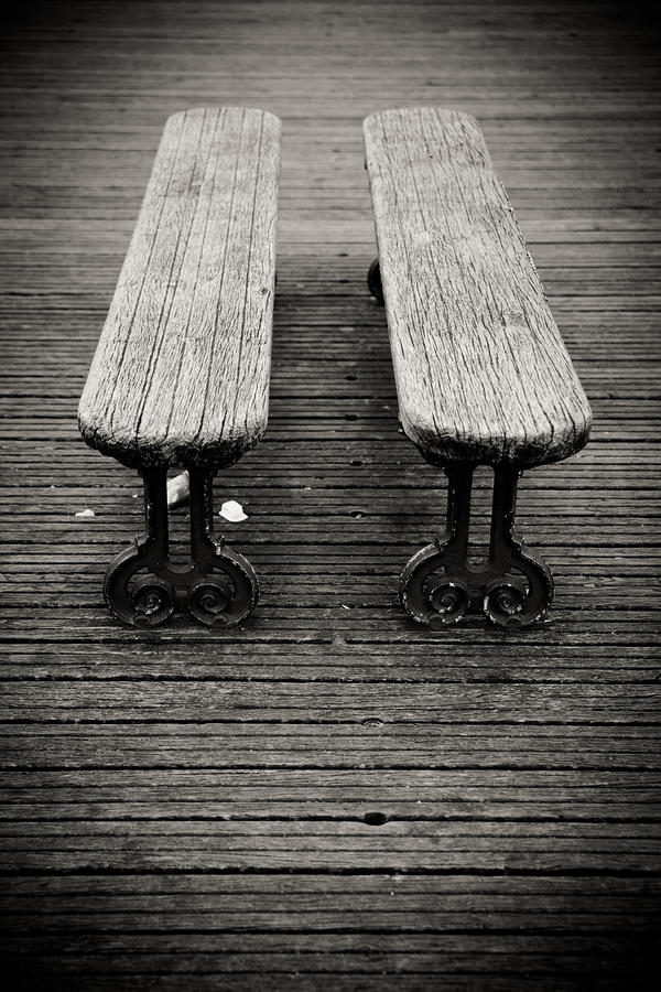 Paris Photograph - Twin Benches by Edward Myers