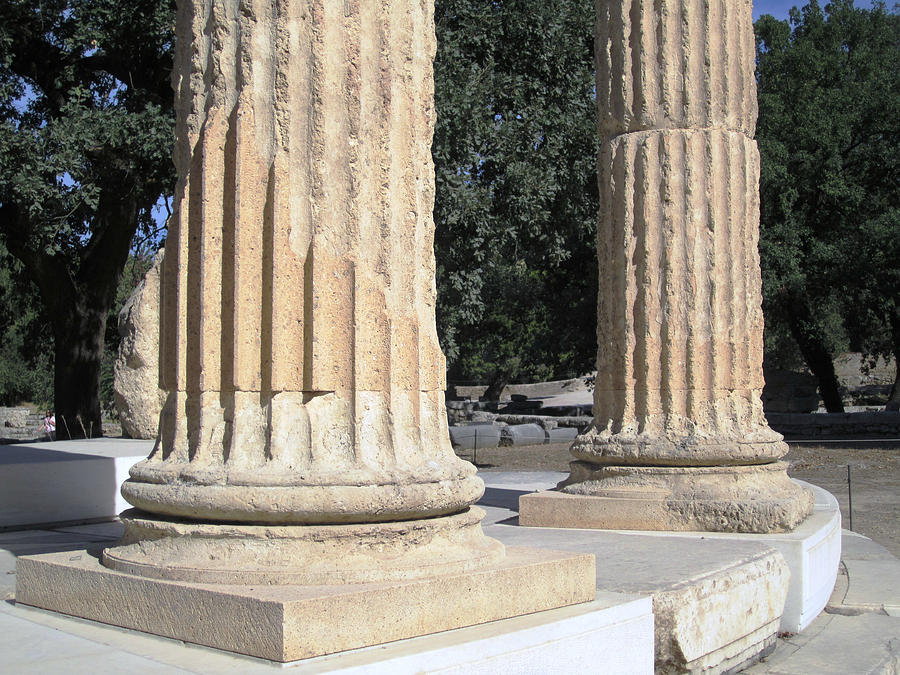 Twin Columns Olympia Greece Photograph by John Shiron