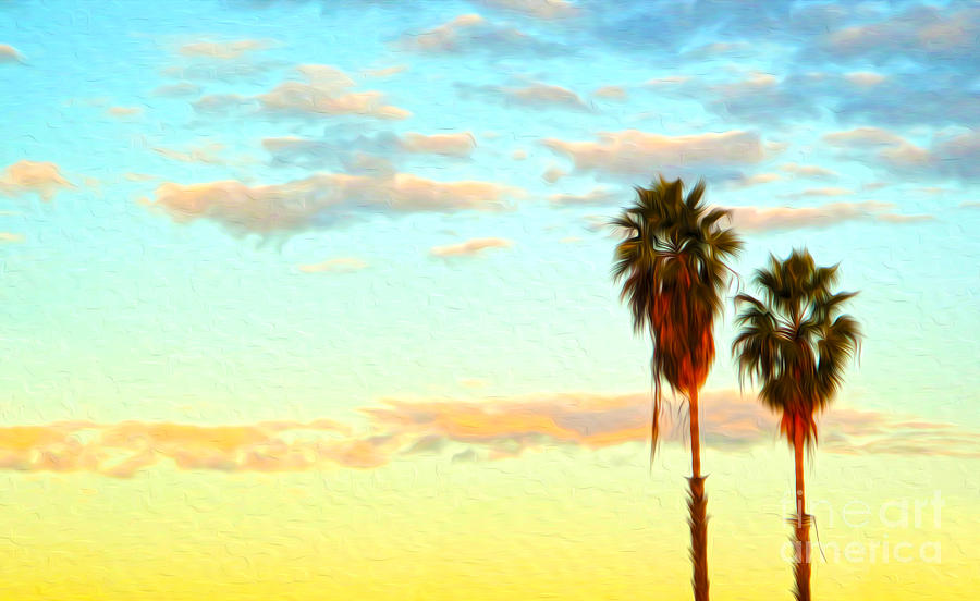Palm Trees Painting - Twin Palms by Gregory Dyer