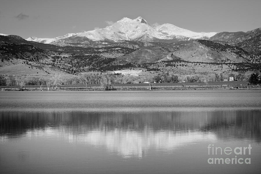 Twin Peaks McCall Reservoir Reflection BW Photograph by James BO Insogna