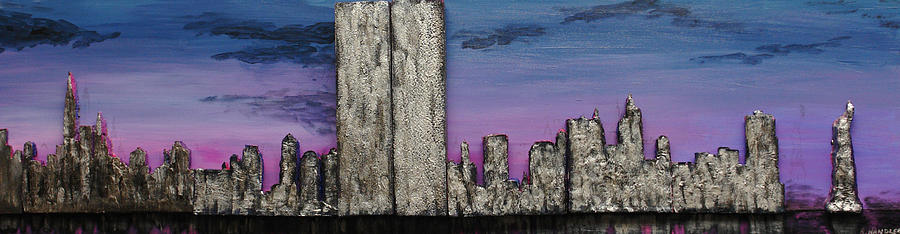 Twin Towers at Sunset Painting by Robert Handler