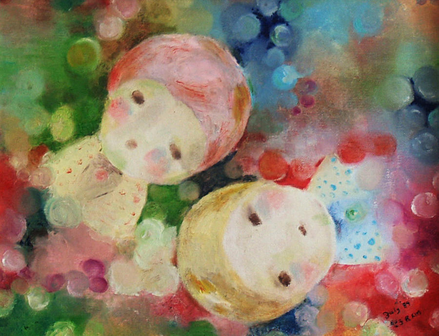Twins 2 Painting by Becky Kim