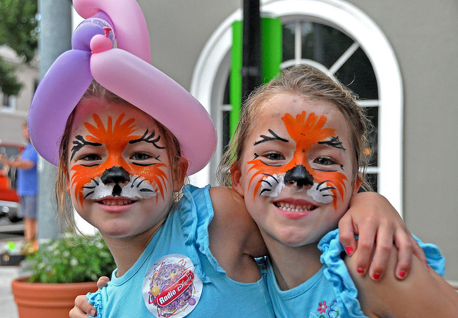 Twins With Face Paint Photograph by John Black