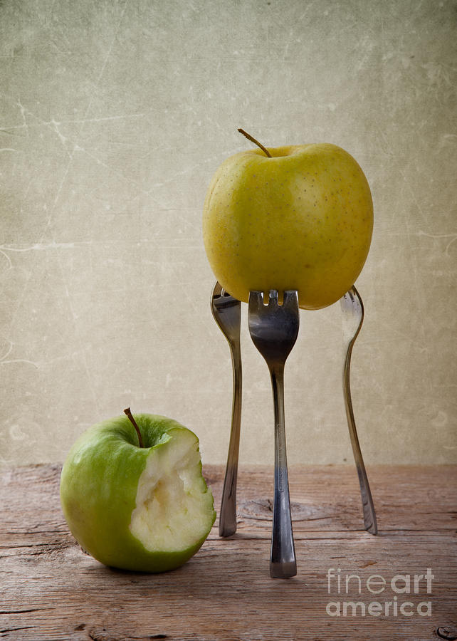 Apple Photograph - Two Apples by Nailia Schwarz