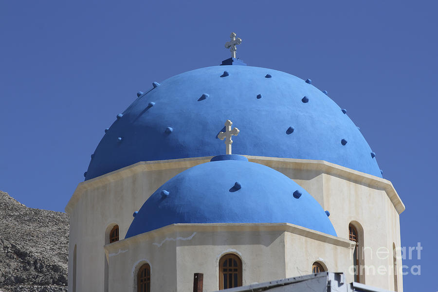 Two Blue Church Tops Photograph by Milena Boeva