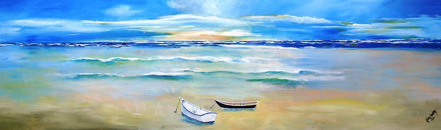 Two Boats Ashore  Painting by Gary Smith