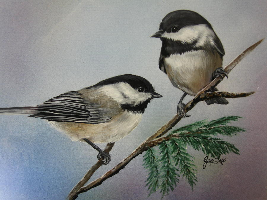 Two Chickadees by Joyce Lapp