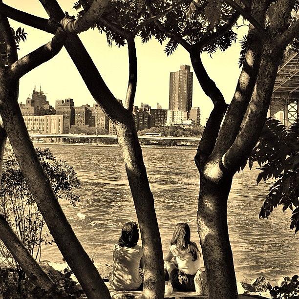 Bridge Photograph - Two #friends Staring At The #nyc by Cassie Taylor