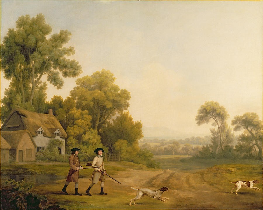 Landscape Painting - Two Gentlemen Going a Shooting by George Stubbs