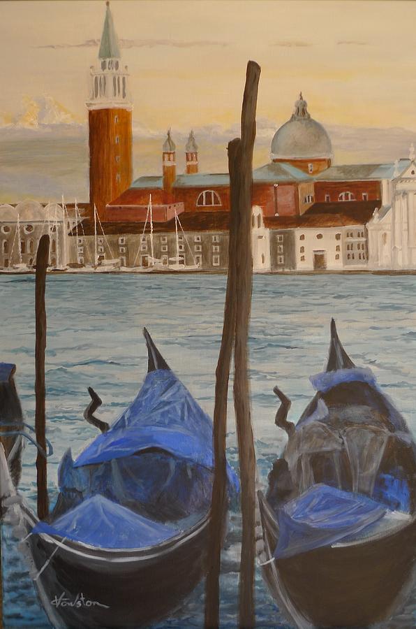 Architecture Painting - Two Gondolas by Veronica Coulston