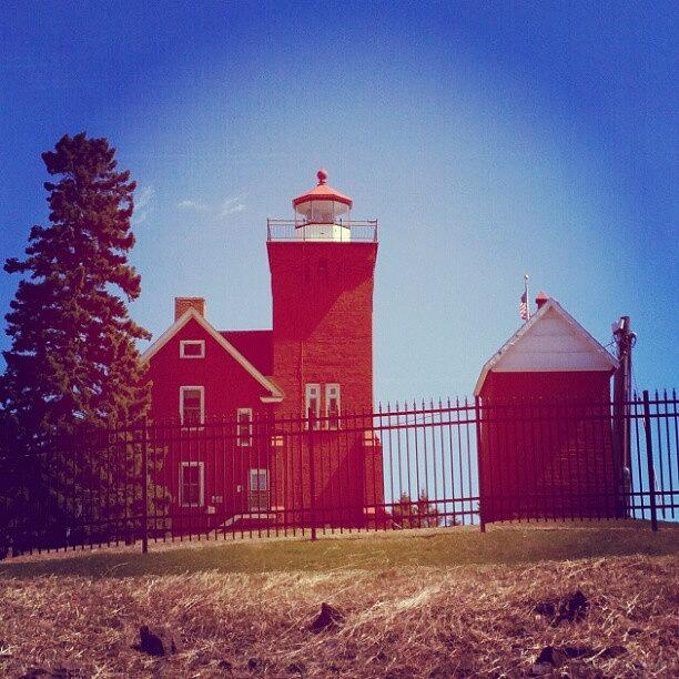 Lighthouse Photograph - Two Harbors by Amber Abreu
