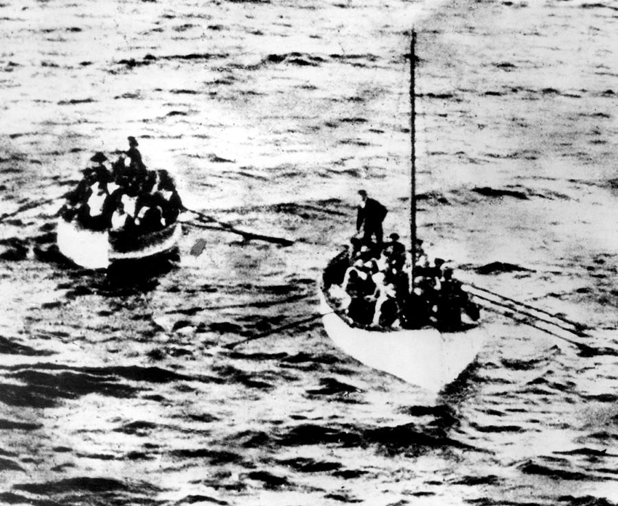 Two Lifeboats Containing Survivors Photograph by Everett