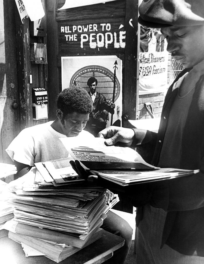 Newspaper Photograph - Two Members Of The Black Panther Party by Everett