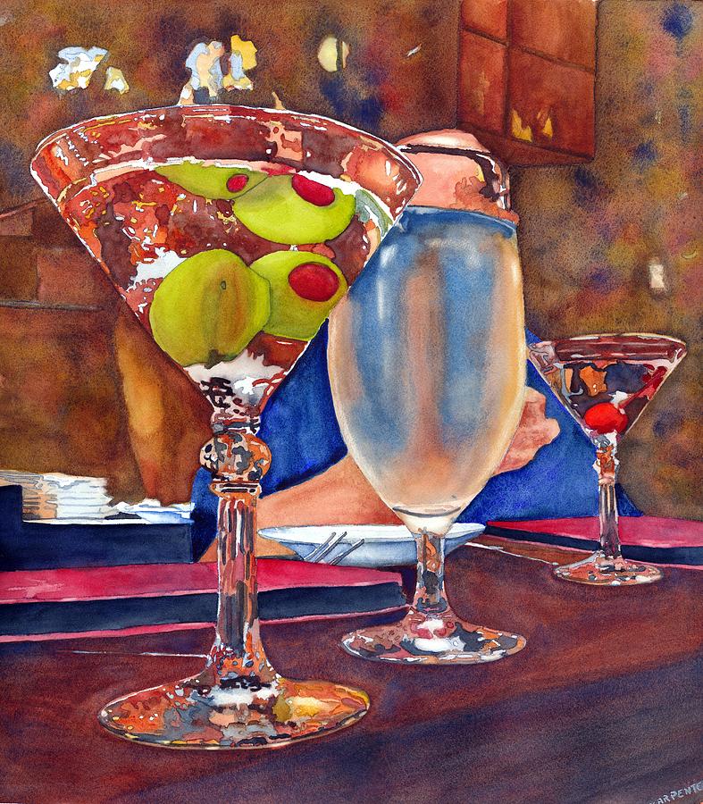 Two Olives Walk into A Bar... Painting by Gerald Carpenter