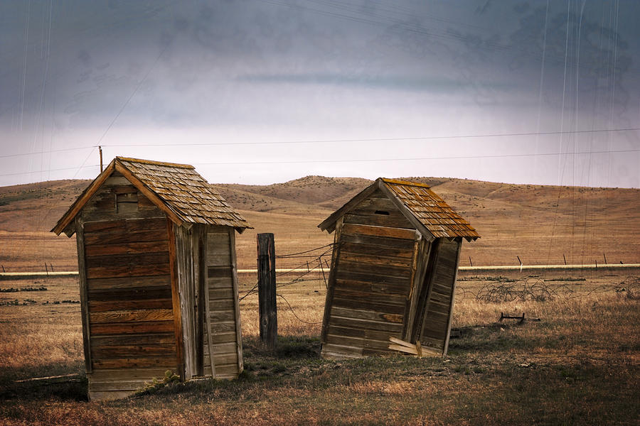 Two Outhouses Photograph by Grant Groberg