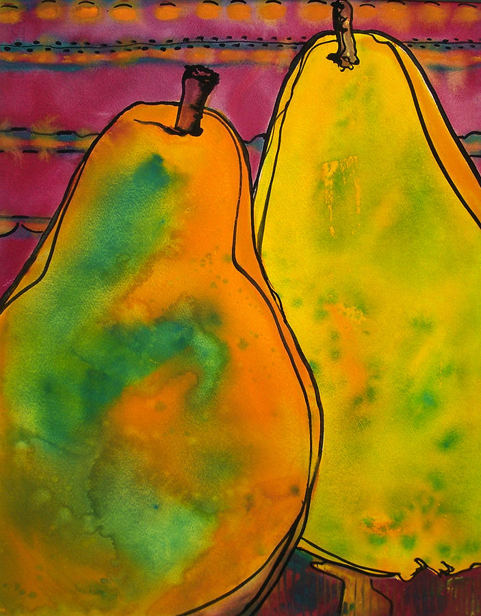 Pear Painting - Two Pears by Blenda Studio