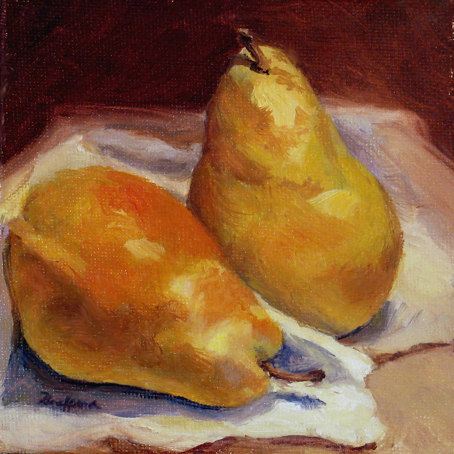 Two Pears Painting by Vikki Bouffard