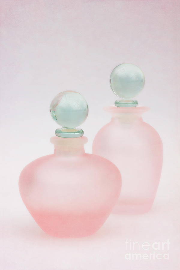 Two Pink Frosted Perfume Bottles Photograph by Ann Garrett