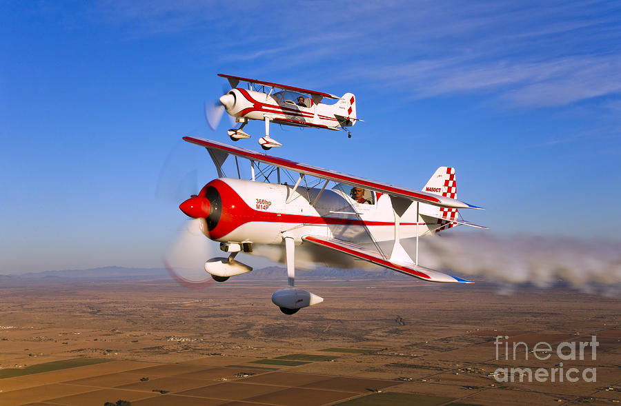 Two Pitts Model 12 Aircraft In Flight Photograph by Scott Germain