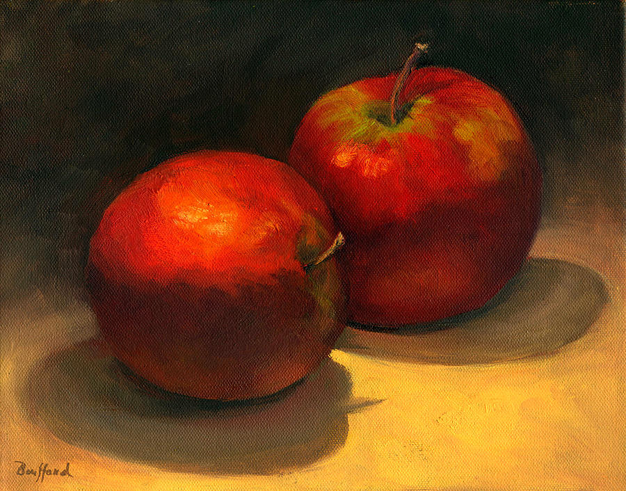 Two Red Apples Painting by Vikki Bouffard