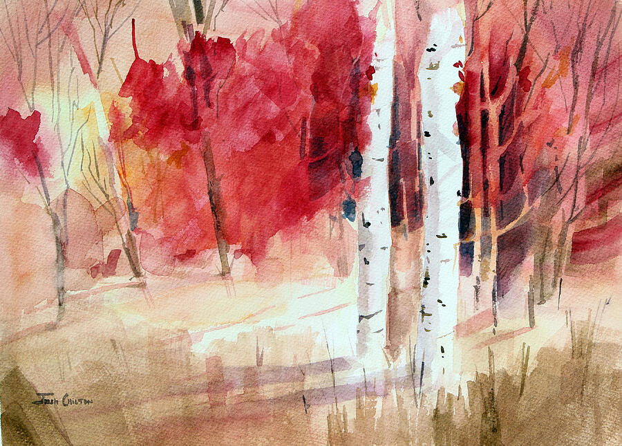 Autumn Landscape Painting - Two Sticks. by Josh Chilton Autumn Landscape Painting - Two Sticks. by Josh Chilton