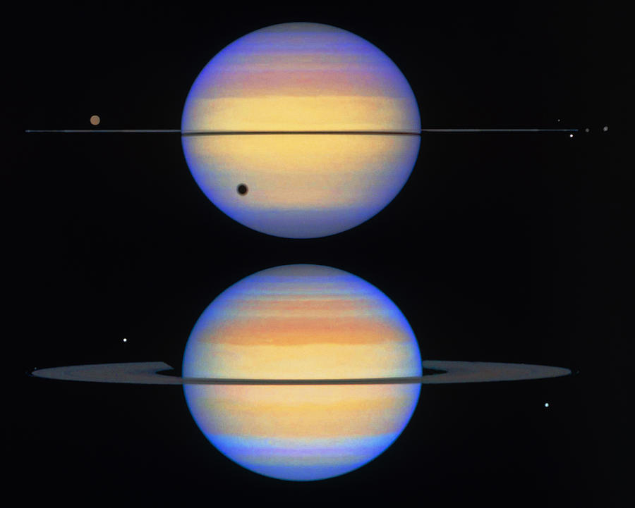 Two Views Of Saturn Photograph by Nasaesastscie.karkoschka, U.arizona