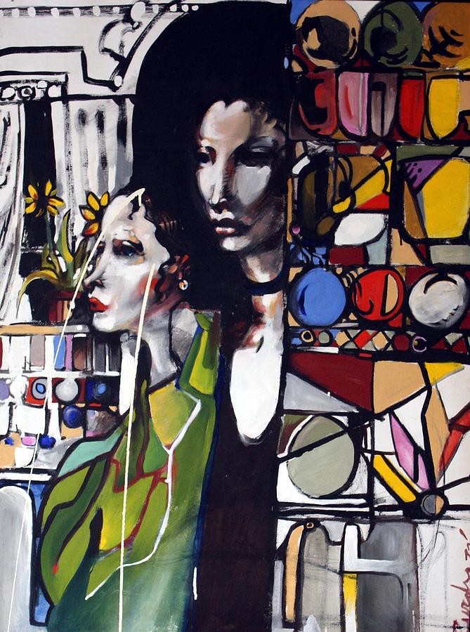 Two Women Painting by Pat Purdy