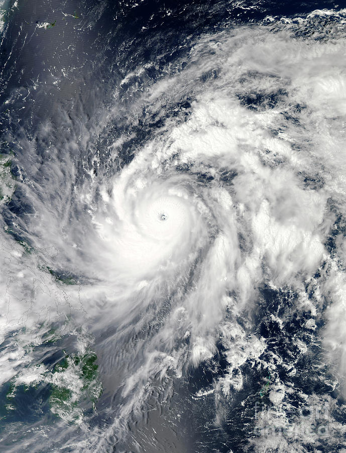 Typhoon Sanba Over The Pacific Ocean Photograph
