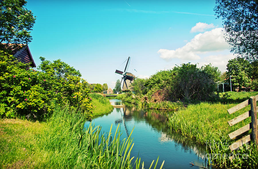 Typical Dutch  Windmill Photograph by Ariadna De Raadt