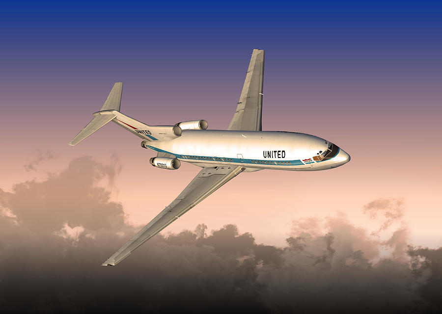 Ual 727 01 Digital Art by Mike Ray