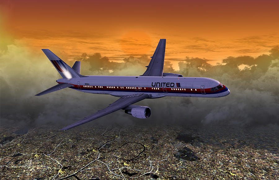 Ual 757 02 Digital Art by Mike Ray