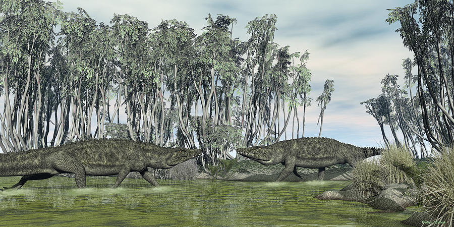 Uberabasuchus terrificus Digital Art by Walter Colvin