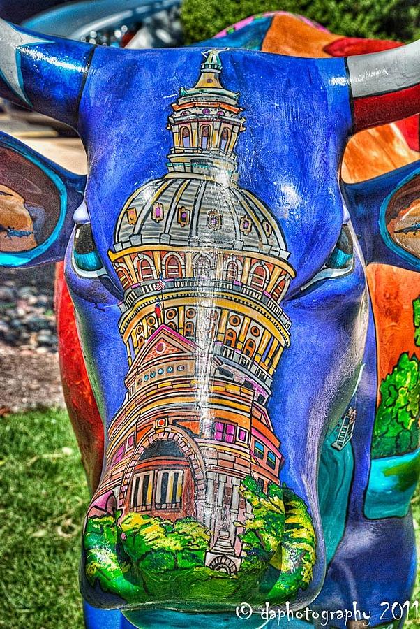 Udderly Austin face and capitol building Painting by Patti Schermerhorn