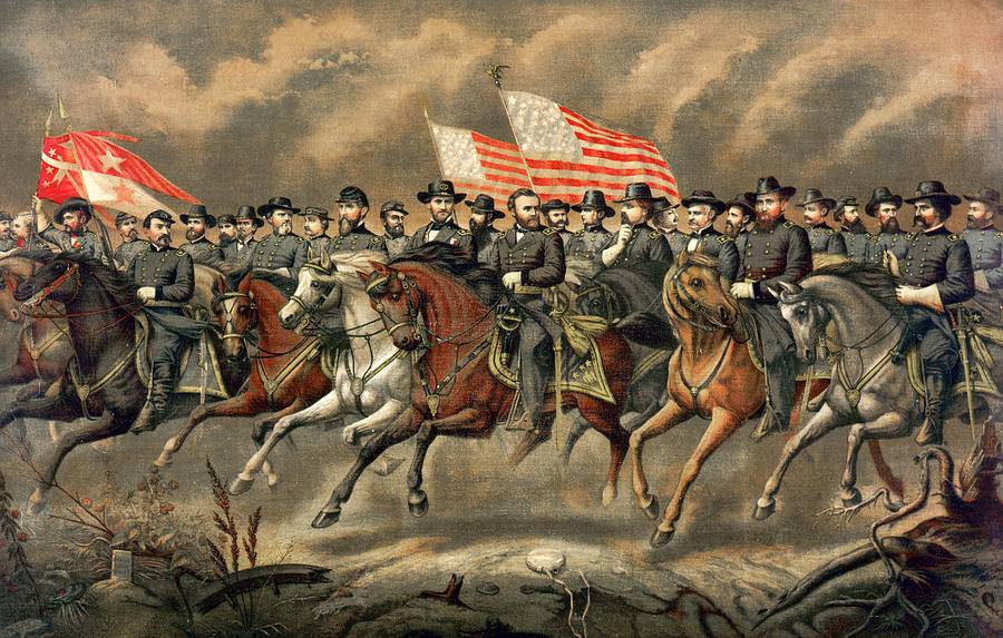 Horse Photograph - Ulysses S Grant and his generals on horseback by International  Images