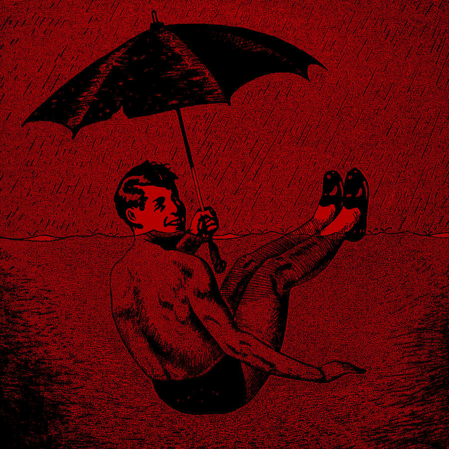Umbrella Red Painting by Steve Fields