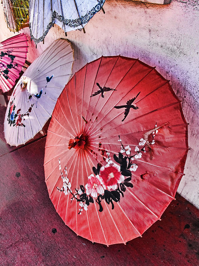Umbrellas Chinatown LA Photograph by Helaine Cummins