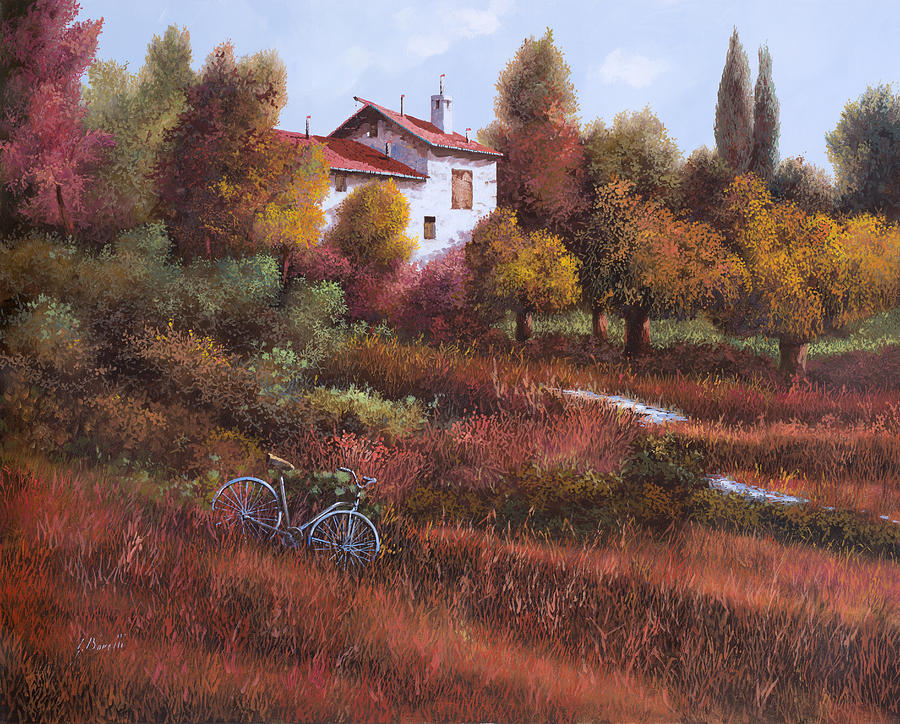 Una Bicicletta Nel Bosco Painting